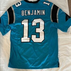 Nike Teal and Black Football Jersey with Number 13 (Benjamin) size S